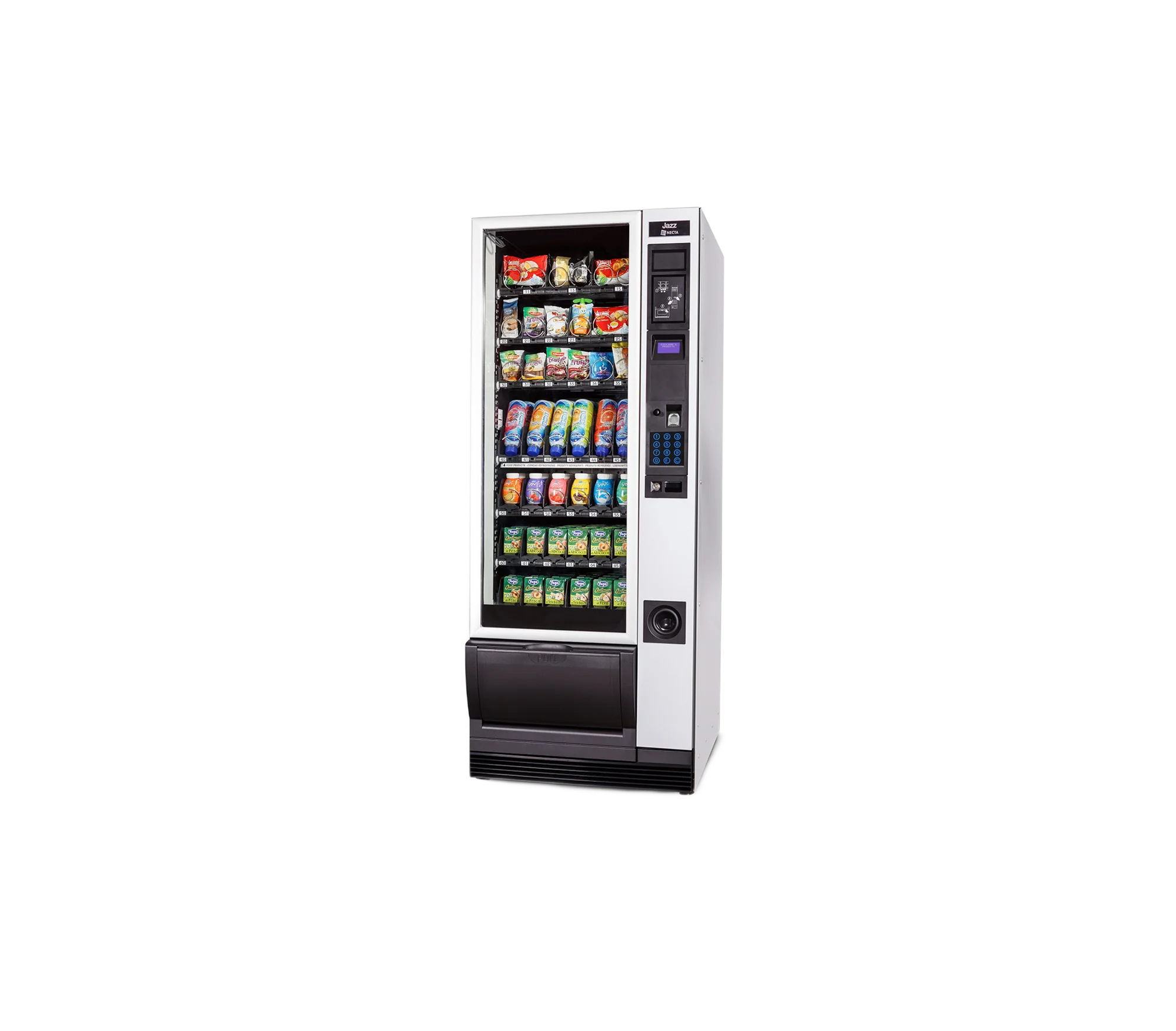 Distributeur automatique blanc et noir de snacks et de boissons